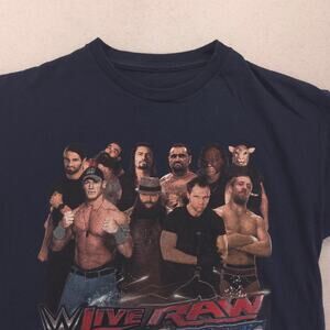 WWE Wrestlemania Graphic Short Sleeve Crew Neck T Shirt Mens Size M Blue